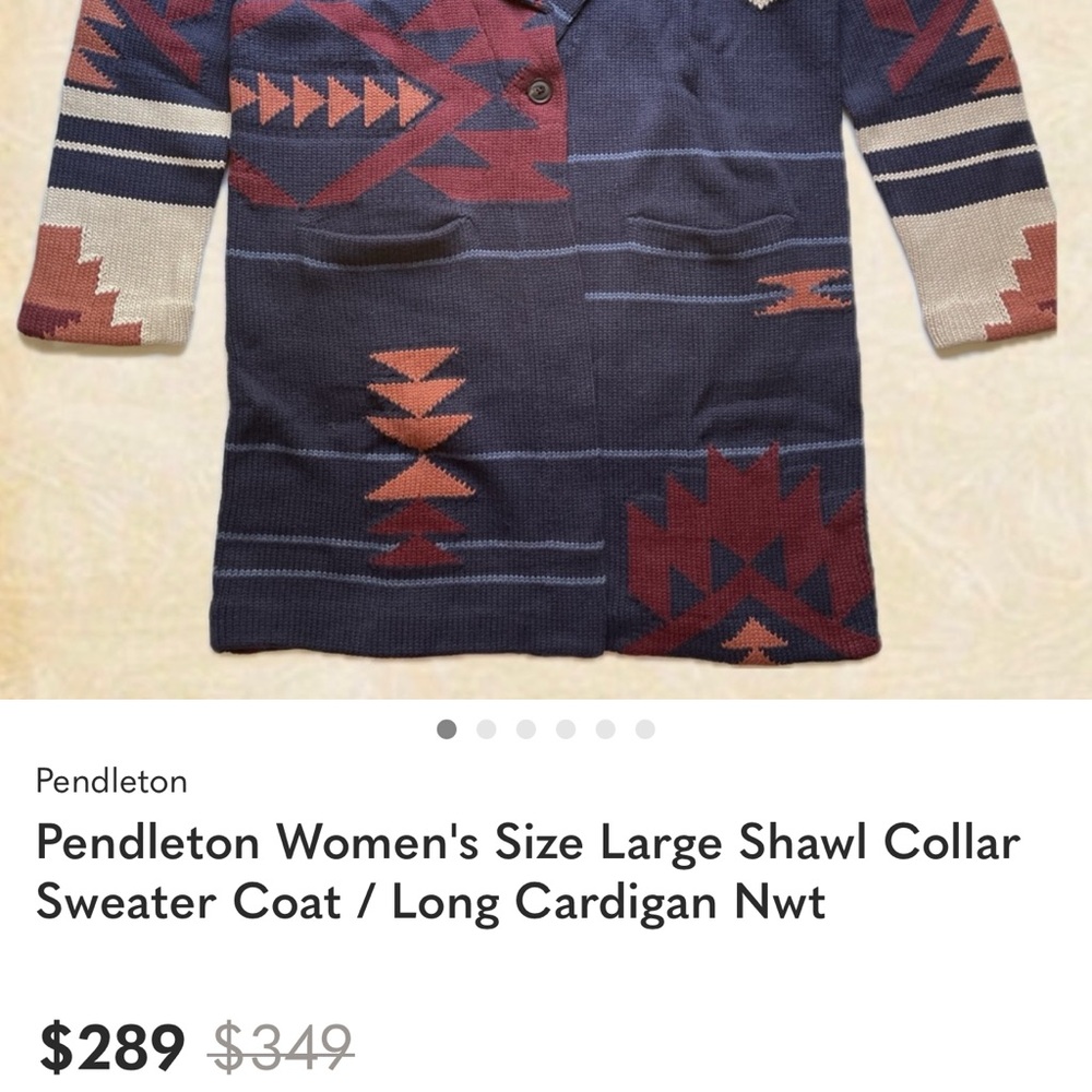 Pendleton Tribal Patterned Knit Cardigan - image 7